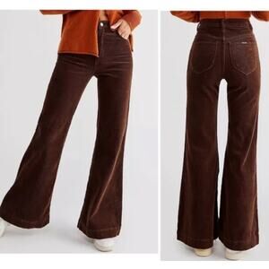 Rolla’s Eastcoast Flare Corduroy Pants 27 Brown High Rise Retro 70s Boho
